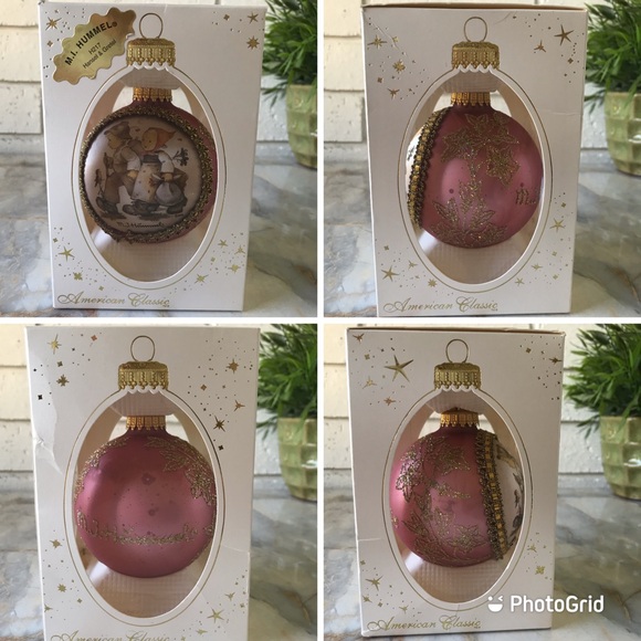M.J. Hummell Christmas Ornaments Lot of 4 1998 Vintage Round Glass - Picture 7 of 10